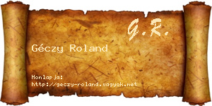 Géczy Roland névjegykártya